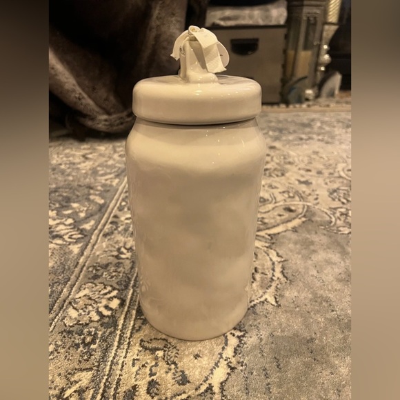 Rae Dunn Large White Dimpled 10” Take Note Canister - Picture 4 of 12